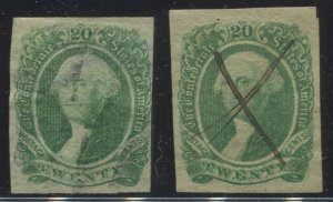 Lot of 2 Confederate States 13 Washington Used Stamps BX5125