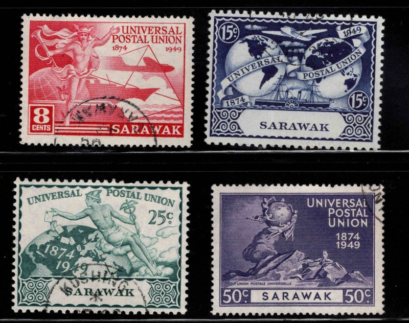 SARAWAK Scott 176-179 Used 1949 UPU  stamp set