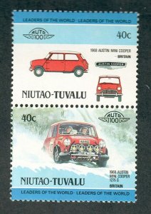 Tuvalu Niutao #5 Classic Cars MNH  attached pair