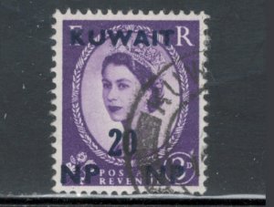 Kuwait 1957 Queen Elizabeth II Overprint & Surcharge 20np on 3p Scott # 135 Used