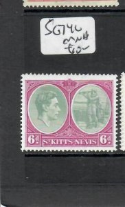 ST KITTS, NEVIS  (P1007BB)   KGVI  COLUMBUS   6D  SG 74C     MNH 