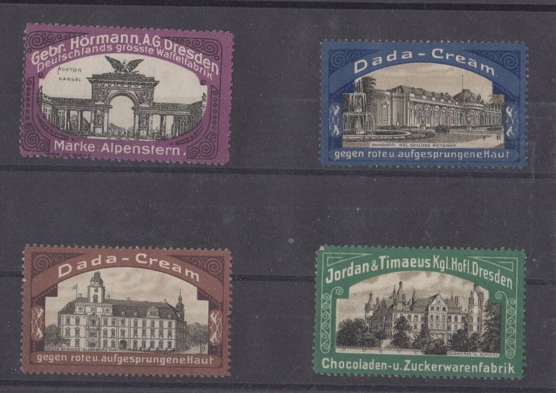 German Various Advertising Stamps- Potsdam, Schwerin, Oldenburg Palaces, Kassel