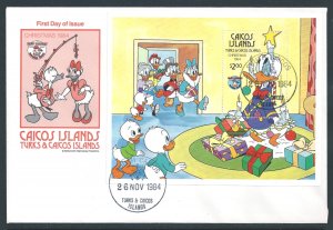 Caicos #59 (SS FDC) Disney - Christmas '84