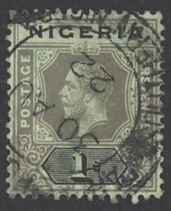 Nigeria Sc# 15 Used (a) (surface colored paper) 1914-1927 1sh King George V