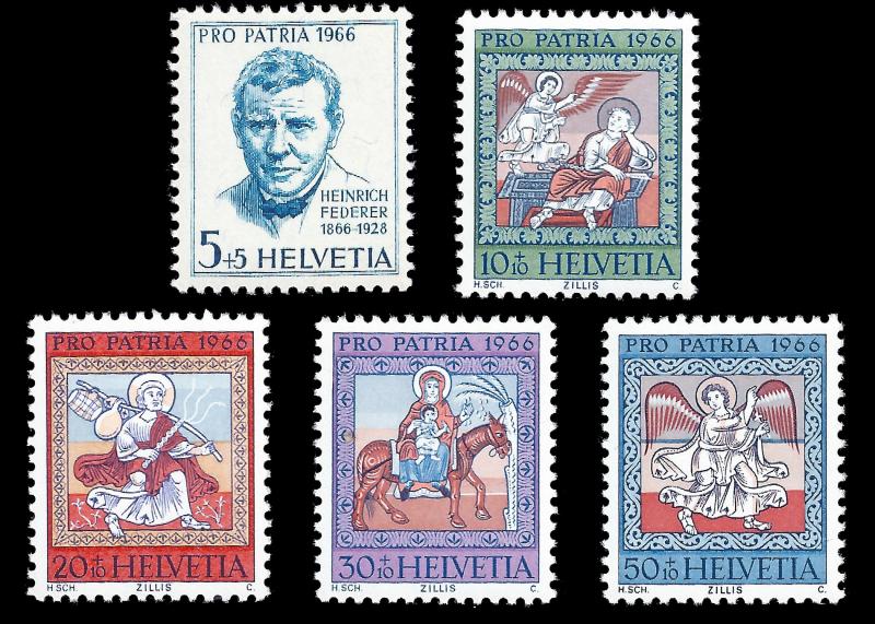 Switzerland 1966 Sc B355-59 MNH Pro Patria