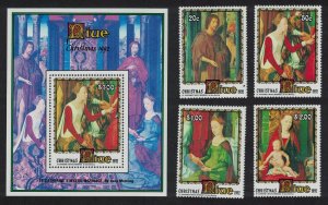 Niue 'St Catherine's Mystic Marriage' by Memling 4v+MS 1992 MNH SG#754-MS758