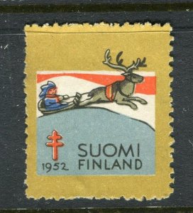 FINLAND; 1952 early Local Christmas Stamp fine unused value