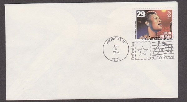 2850 Billie Holiday Unaddressed FDC