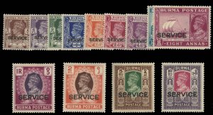 Burma #O28-42 (SG O28-40) Cat£75, 1946 Officials, complete set, hinged