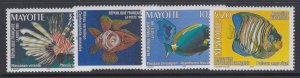 Mayotte, Scott 121-124, MNH