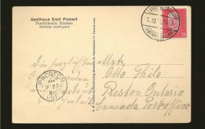 Germany 374 on PM 1931 to Canada Postcard Used