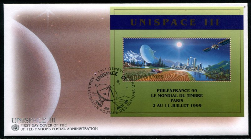 342a UN - Geneva Unispace FDC PHILEXFRANCE ovpt