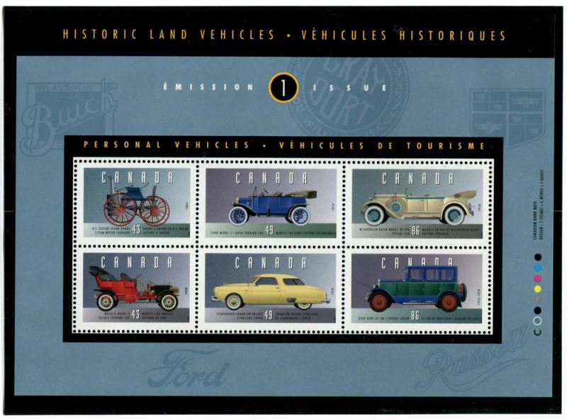 1490 Canada $3.56 Historic Land Vehicles #1 SS, MNH