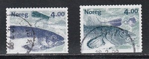 Norway # 1215-1216, Salmon & Cod Fishing, Used