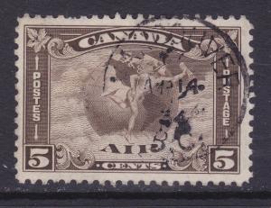 Canada C2 Used 1930 5c Olive Brown Allegory Air Mail Circles the Globe