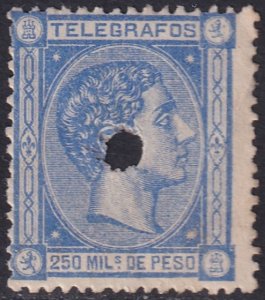 Philippines 1876 telégrafo Ed 3 telegraph punch (taladrado) cancel