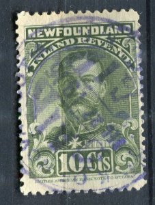 CANADA; NEWFOUNDLAND early 1900s Revenue issue fine used 10c. value