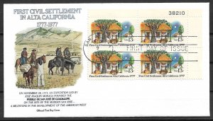 1977 Sc1725 First Civil Settlement in Alta, CA PB4 FDC