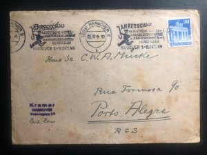 1949 Hannover Germany slogan Cancel  cover to Posto Alegre Brazil