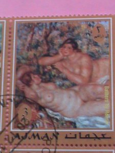 AJMAN STAMP-1972 WORLD FAMOUS NUDE ART CTO -MNH STAMP SHEET -RARE VERY RARE