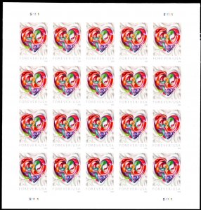 5036a MNH NDC/imperforate pane Quilled Paper Heart - No per item S&H fee