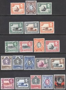 KUT 1938 1c-£1 GVI Pictorial 20 SG131-150a Scott 66-85 VLMM/MVLH Cat£225($301)