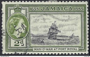 JAMAICA 1955 QEII 2d Black & Olive-Green, Tercentenary Issues-Abolition of Sl...