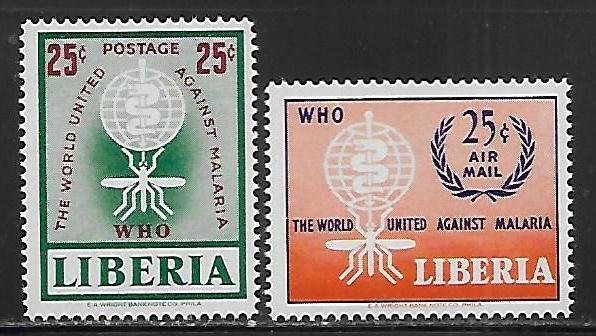 Liberia 402, C139 Eradicate Malaria set MNH