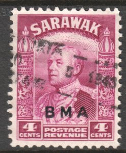 Sarawak Scott 138 - SG129, 1945 BMA Overprint 4c used