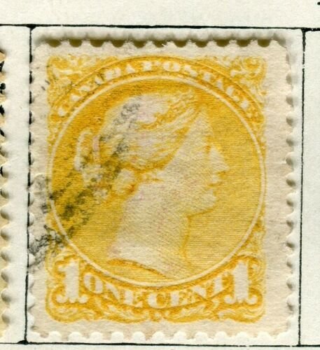 CANADA; 1870s early classic QV Small Head issue used 1c. value 