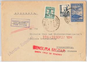 SPAIN  España - POSTAL HISTORY - GUERRA CIVIL cover - CANARIA Edifil 37