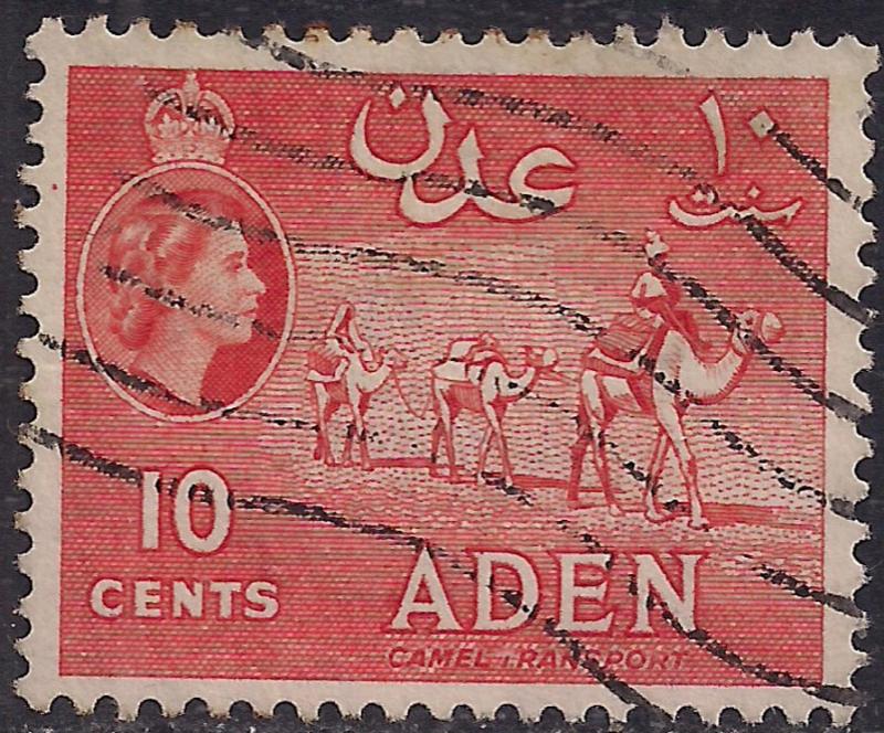 Aden 1953 - 63 QE2 10ct. Vermilion SG 51  ( F1482 )