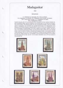 SA20c Madagascar 1994 Cathedrals used minisheet