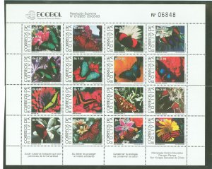 Bolivia #889a Mint (NH) Multiple (Butterflies) (Flora)