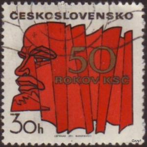 Czechoslovakia 1971 Sc#1754, SG#1961 30h Red Lenin CTO.