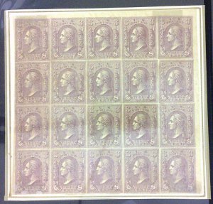 Scott #79-E8a - 3c Violet - Block of 20 - Loewenberg Decalcomania - Essay