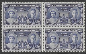 Newfoundland # 249 Royal Visit 1939   BLOCK/4  (1)  Mint NH