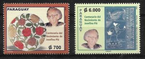 PARAGUAY 2003 JOSEFINA PLA CENTENARY WRITERS POET THEATER ARTISTS MNH MI 4894/5