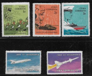 Cuba 1065-1069 7th Anniversary of Revolution set MNH