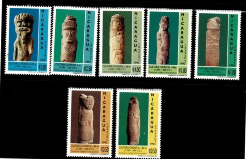 Nicaragua 1912 -  Cultural Pillars - Set of 7 Stamps - Scott #2000-6 - MNH