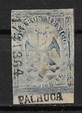 1864 Mexico 21aCoat of Arms used with Type III overprint