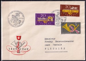 Switzerland 1949 Swiss Post 100 Years Sc.325-327 Special Canceled