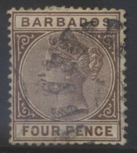 Barbados - Scott 65-  QV - Definitive -1885 - VFU - Single 4p Stamp3