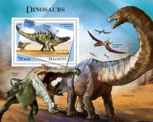 Maldives - 2018 Dinosaurs on Stamps - Souvenir Sheet - MLD18802b