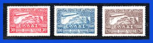1933 - Grecia - Zeppelin - Sc.  C 5 - C 7 - MLH - centraje de lujo - GR- 18 - 01