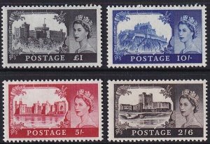 SC # 371 / 374 Great Britain GB 1959 - 1968 QE Castle type MNH set $21.05 Stk#6 