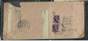 PAKISTAN (P2609B) 1948 KGVI LAHORE H/S 1/2AX2 COVER JHELUN TO LAHORE 