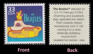 US 3188o Celebrate the Century 1960s The Beatles 33c single MNH 1999