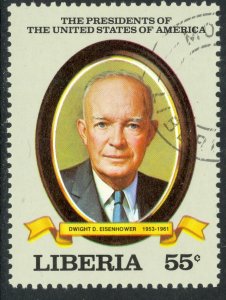 LIBERIA 1982 55c Dwight D Eisenhower US Presidents Series Sc 942 CTO Used