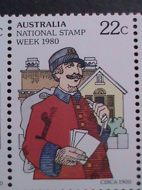 ​AUSTRALIA-1980-SC# 755b NATIONAL STAMP WEEK STRIP -MNH-VERY FINE